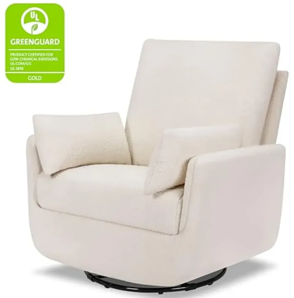 DaVinci Juno Swivel Glider in Ivory Boucle, Greenguard Gold & CertiPUR-US Certified