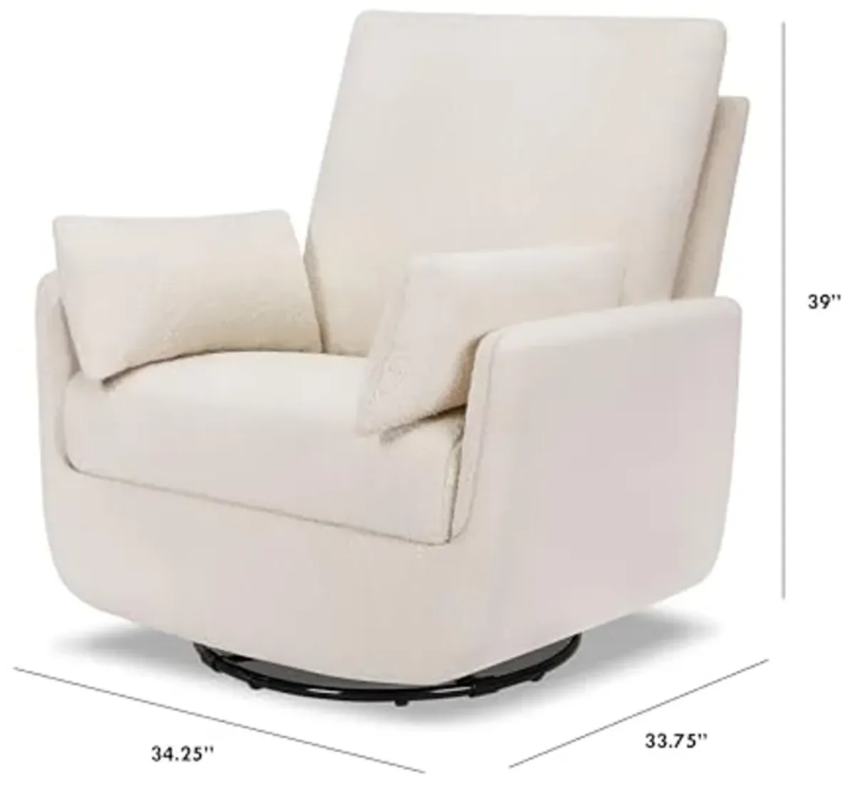 DaVinci Juno Swivel Glider in Ivory Boucle, Greenguard Gold & CertiPUR-US Certified