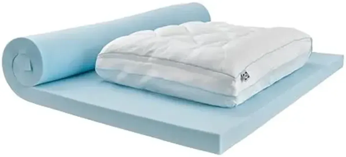 Sealy Dreamlife 3” Gel Memory Foam Full Mattress Topper with 1” Quilted Cooling Cover, SealyComfort Gel Foam, SealyCool Poly Blend Cover