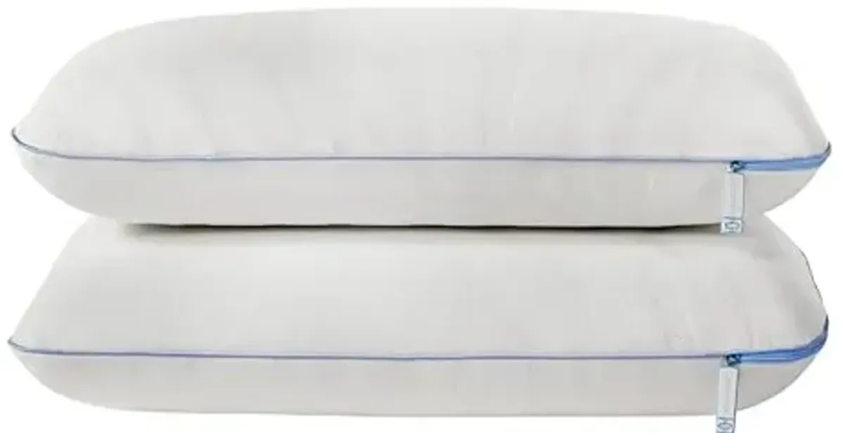 Sealy Dreamlife Queen Size Memory Foam Cooling Pillow with Surface Guard Technology, Removable Machine-Washable Cover, 1 Year Limited Warranty, White (2 Pack)