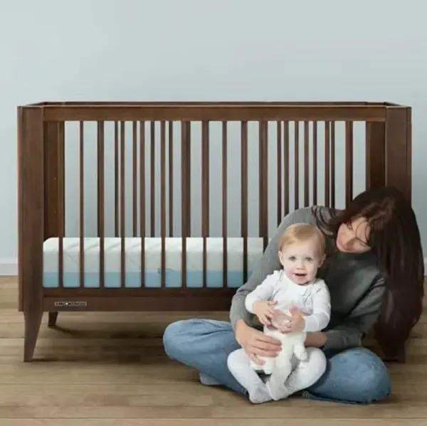 Delta Children Starlit Sky 2-Stage Crib and Toddler Mattress for Infants & Toddlers - Removable Machine Washable Mattress Cover - Waterproof - GREENGUARD Gold - Made in USA, Blue