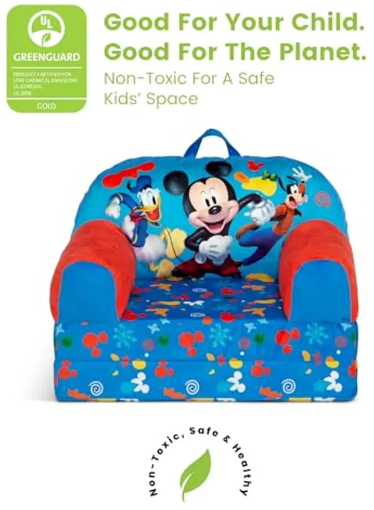 Delta Children - Mickey Mouse Cozee Buddy Flip-Out Kids Chair, Blue