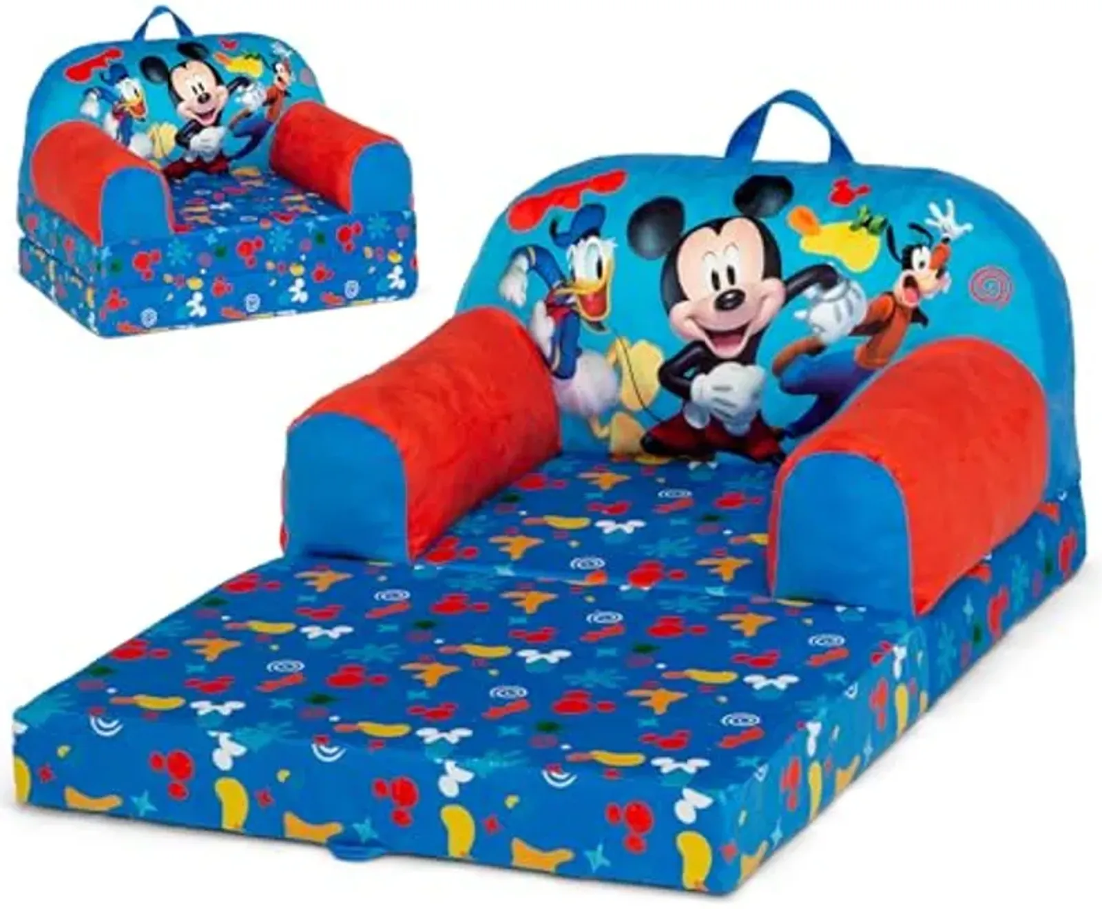 Delta Children - Mickey Mouse Cozee Buddy Flip-Out Kids Chair, Blue