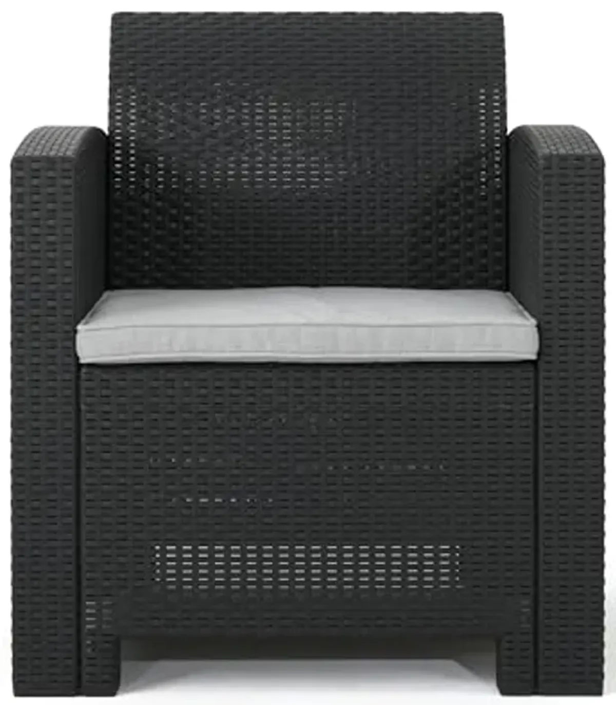 Christopher Knight Home Johns Outdoor Faux Wicker Club Chair, 26.5 "W x 26 "D x 30 "H, Gray, Light Gray