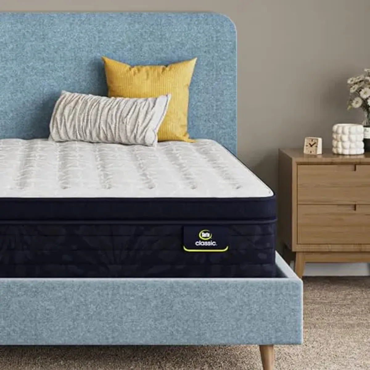 Serta Classic Clarks Hill Elite 2.0, Plush Pillow Top 14.5" Twin Mattress, Zoned Support, Cooling, Breathable and Pressure Relieving - 100 Night Trial, CertiPUR-US Certified