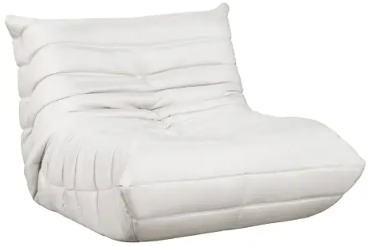 Lexicon Single Sofa Chair, Floor Sofa Couch, 33.5" Microfiber Floor Sofa Chair for Living Room Accent Chair, High Resilient Foam-Filled Accent Single Chair for Bedroom/Office/Waiting Room, Beige