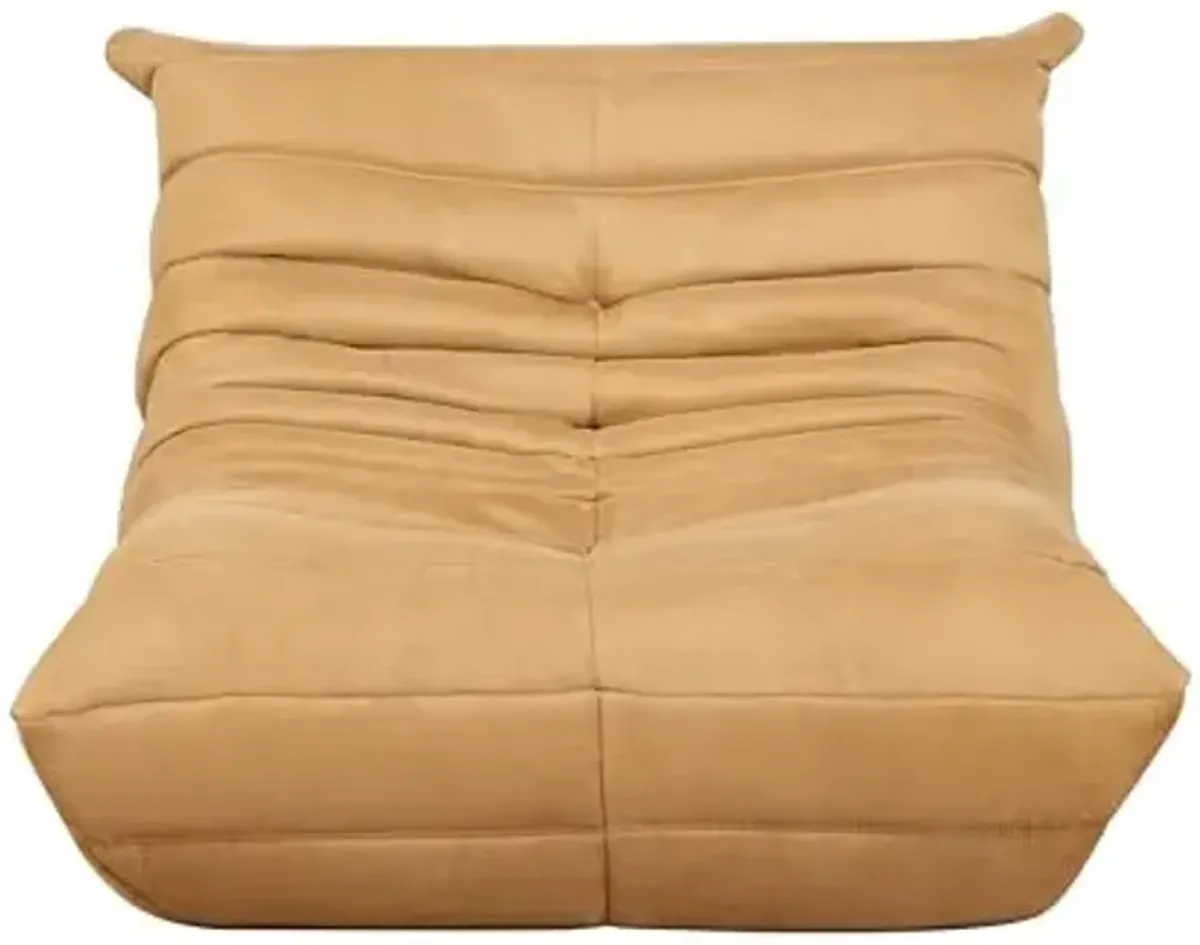 Lexicon Single Sofa Chair, Floor Sofa Couch, 33.5" Microfiber Floor Sofa Chair for Living Room Accent Chair, High Resilient Foam-Filled Accent Single Chair for Bedroom/Office/Waiting Room, Yellow