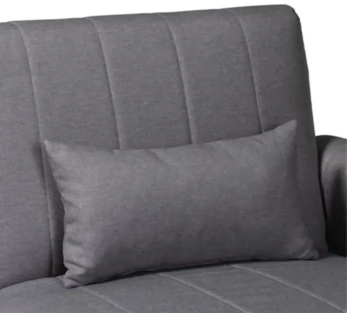 Baxton Studio Lanoma Slate Gray Fabric Upholstered Convertible Sleeper Sofa