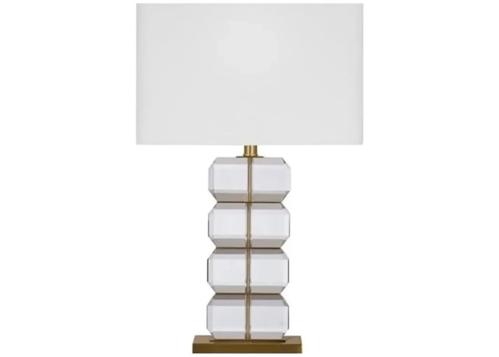 Bassett Mirror Company Ding Table Lamp in Brass Crystal