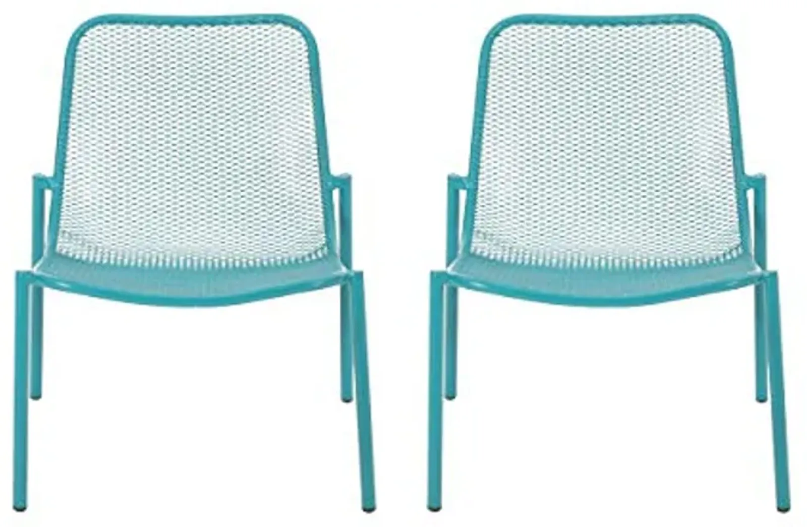 Christopher Knight Home Bucknell Outdoor Modern Dining Chair (Set of 2), 22.25 "W x 26 "D x 26 "H, Matte Teal