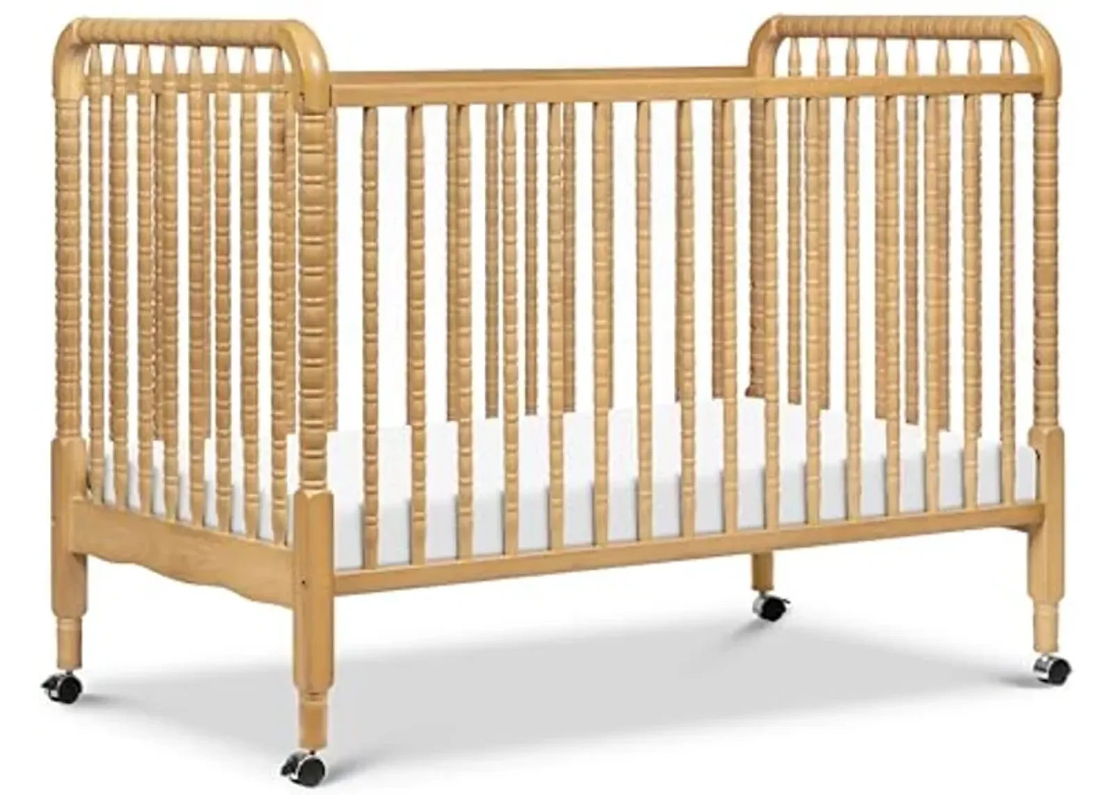 DaVinci Jenny Lind 3-in-1 Convertible Crib in Honey, Removeable Wheels, Greenguard Gold