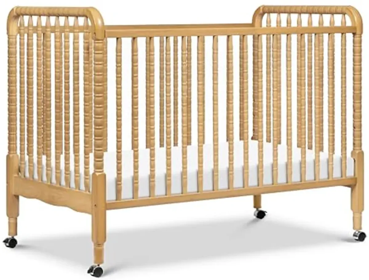 DaVinci Jenny Lind 3-in-1 Convertible Crib in Honey, Removeable Wheels, Greenguard Gold