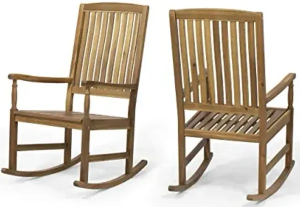 Christopher Knight Home Arcadia Courtyard Outdoor Gardern Rocking chairs, 23 "W x 32 "D x 43.5 "H, Teak