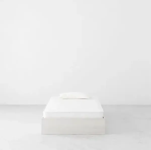 Signature Sleep Magnus Platform Bed Frame and Mattress Set, Twin, Ivory Oak