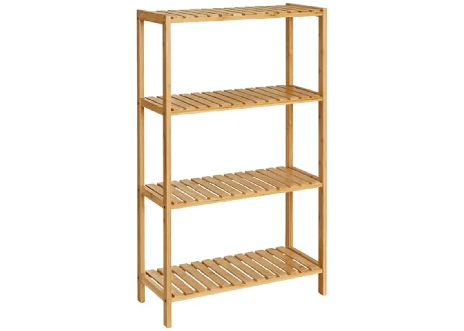 SONGMICS Bamboo Storage Shelf, 4-Tier Shelving Unit, Multifunctional, in The Entryway, Bathroom, Living Room, Balcony, Kitchen, 10.2 x 23.6 x 39.4 Inches, Natural Beige UBCB034Y01