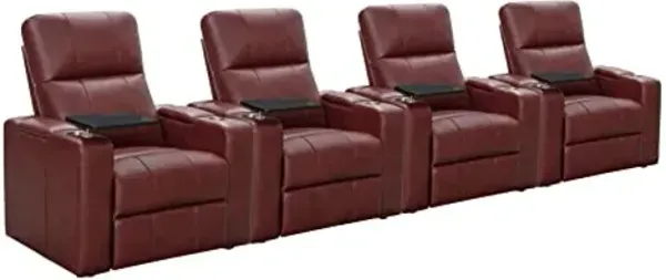 Abbyson Living Rider Power Recliner with Built-in Table, Red (Set of 4)