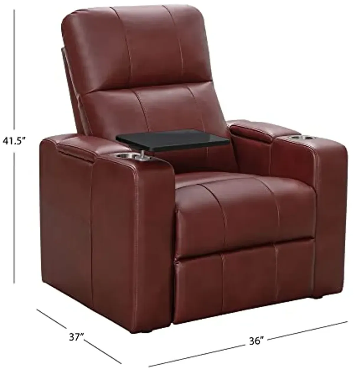 Abbyson Living Rider Power Recliner with Built-in Table, Red (Set of 2)