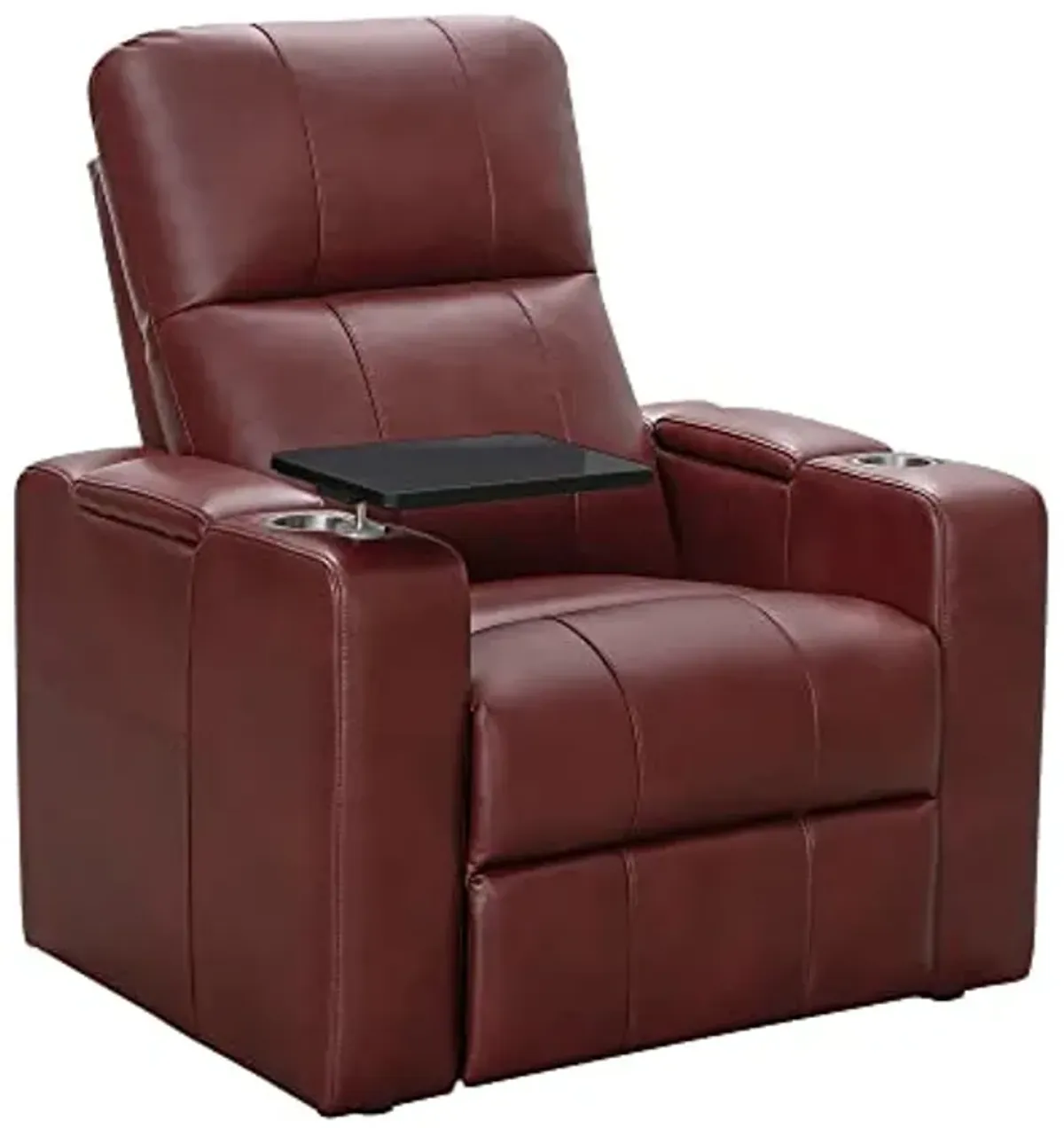 Abbyson Living Rider Power Recliner with Built-in Table, Red (Set of 2)