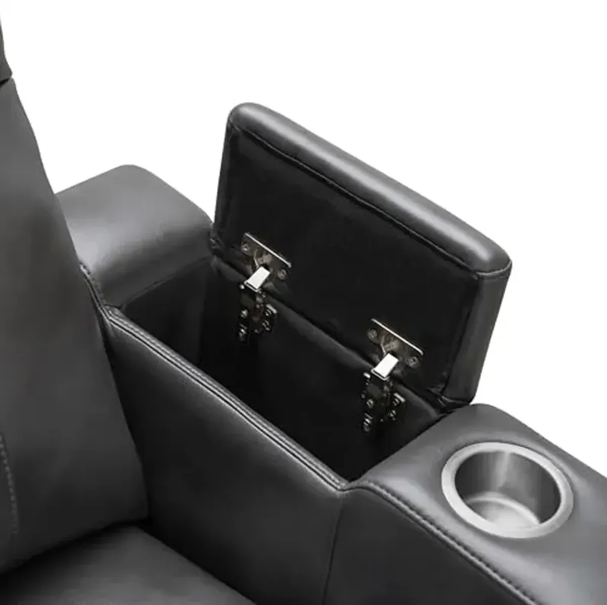 Abbyson Living Rider Power Recliner with Built-in Table, Gray (Set of 3)