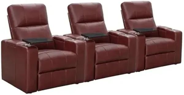 Abbyson Living Rider Power Recliner with Built-in Table, Red (Set of 3)