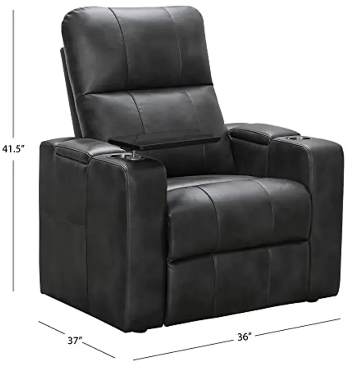 Abbyson Living Rider Power Recliner with Built-in Table, Gray (Set of 4)