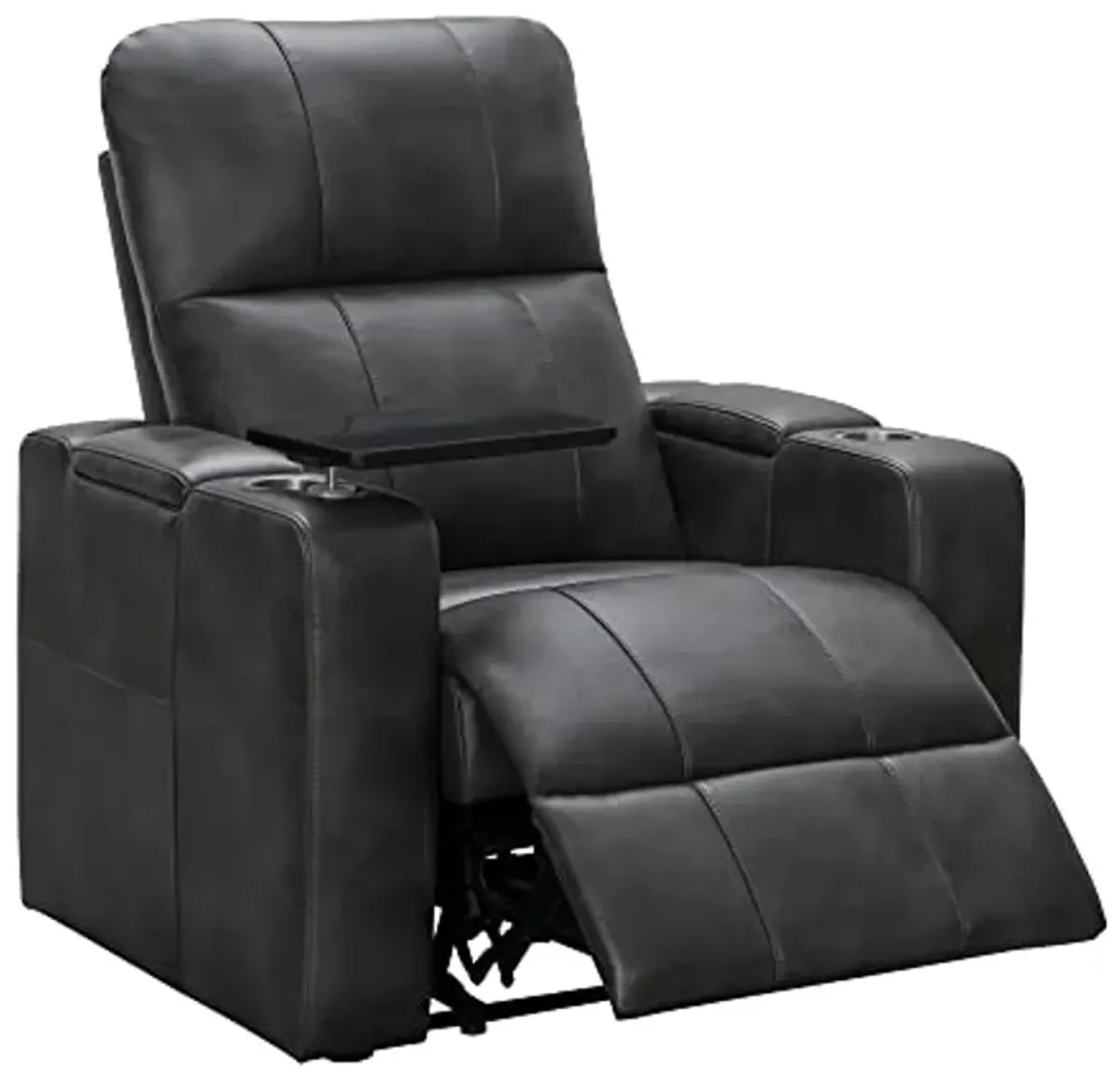 Abbyson Living Rider Power Recliner with Built-in Table, Gray (Set of 4)