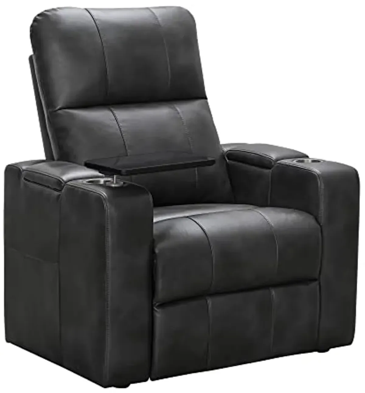 Abbyson Living Rider Power Recliner with Built-in Table, Gray (Set of 4)