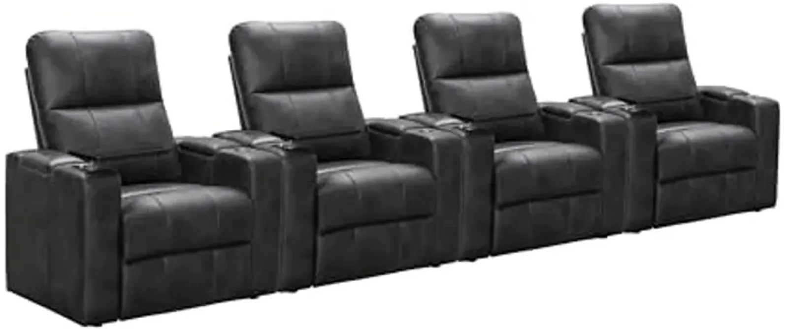 Abbyson Living Rider Power Recliner with Built-in Table, Gray (Set of 4)