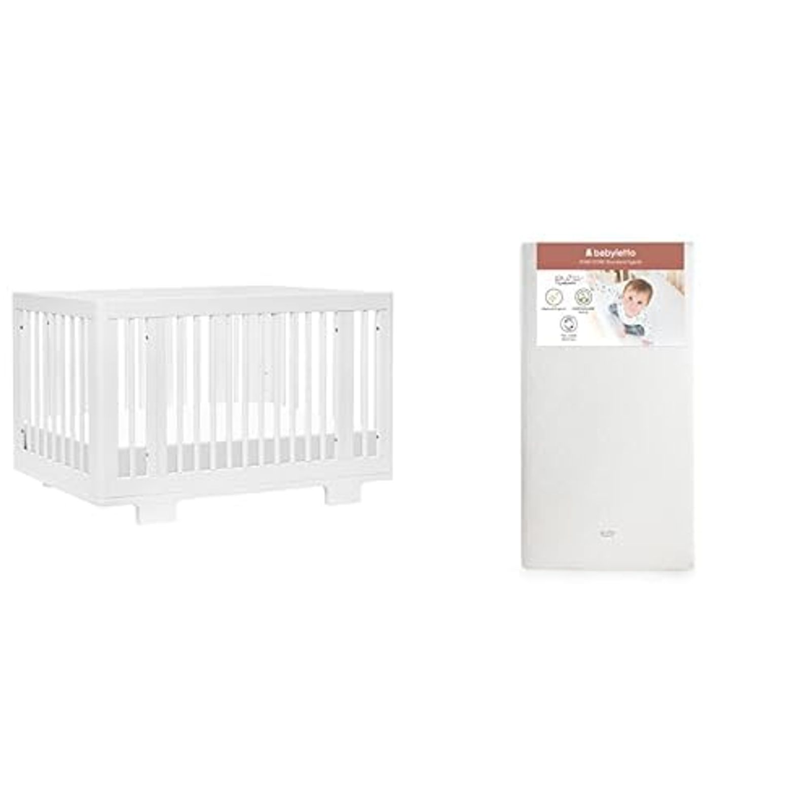 babyletto Yuzu Convertible All-Stages Bassinet, Midi, Full-Size Crib in White