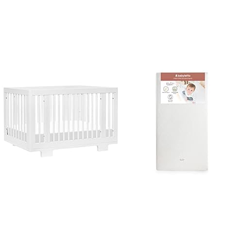 babyletto Yuzu Convertible All-Stages Bassinet, Midi, Full-Size Crib in White