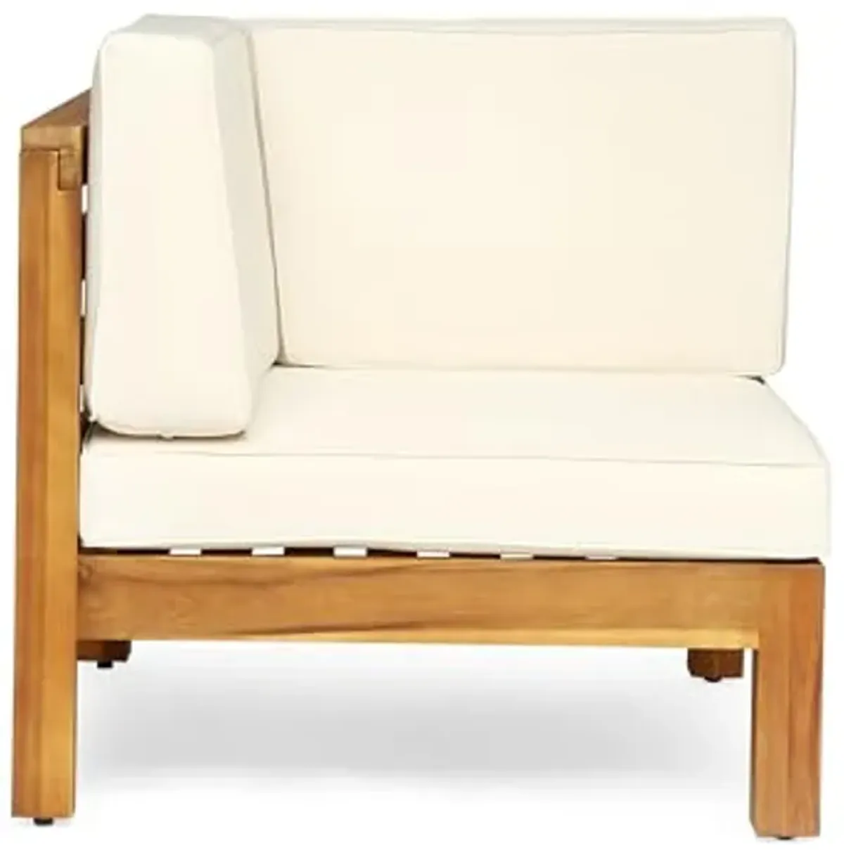 Christopher Knight Home Oana Outdoor Modular Acacia Wood Sofa with Cushions, 30.25 "W x 30.25 "D x 26.5 "H, Teak + Beige