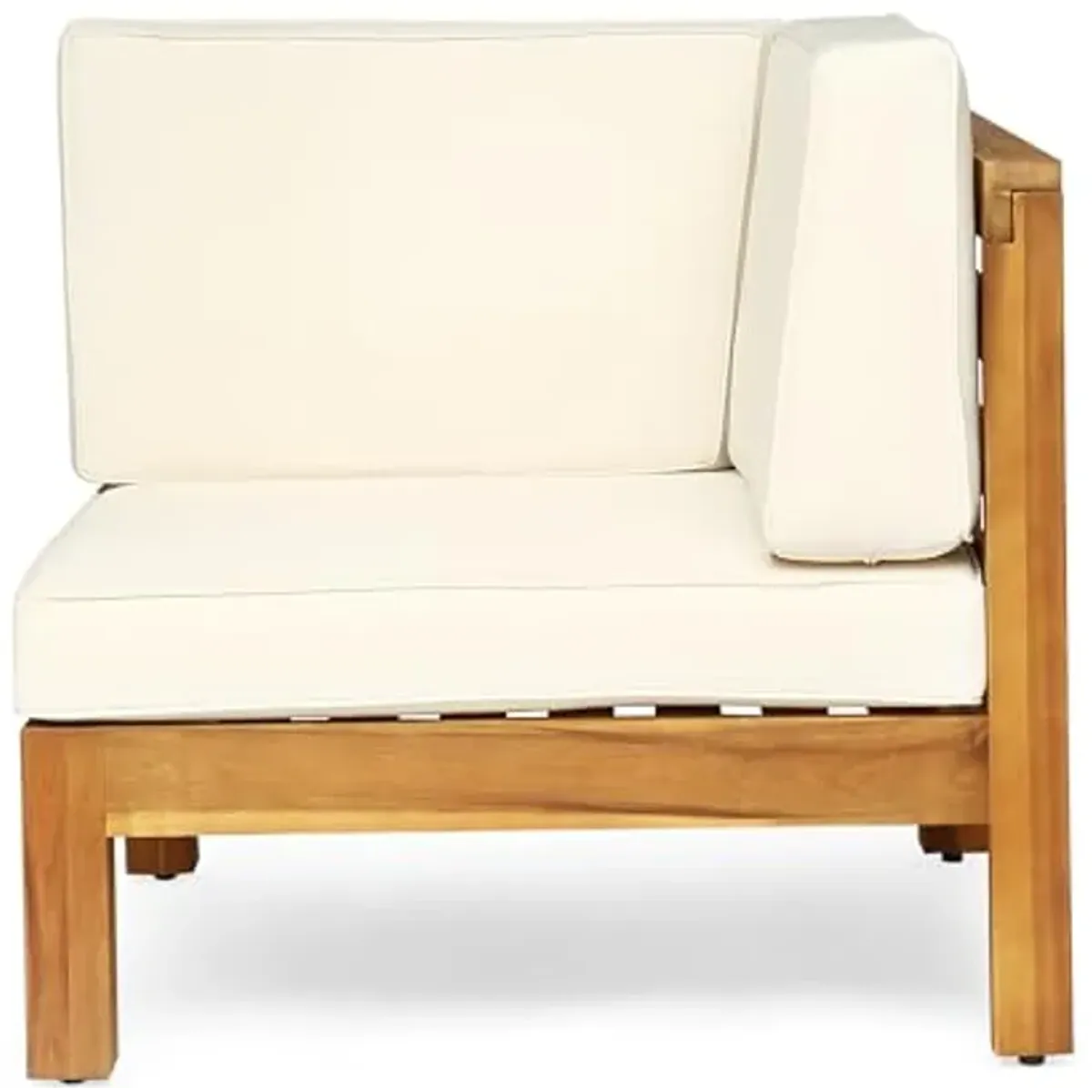 Christopher Knight Home Oana Outdoor Modular Acacia Wood Sofa with Cushions, 30.25 "W x 30.25 "D x 26.5 "H, Teak + Beige