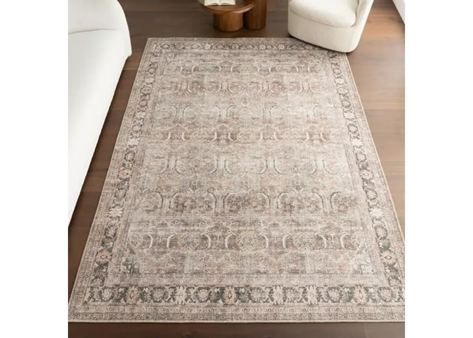 nuLOOM Hillstone Collection 9x12 Area Rug, Traditional Vintage Distressed Medallion, Thick and Soft, Durable Non-Shedding Low Pile Poly/Jute Blend, Easy to Clean, Living Room, Bedroom