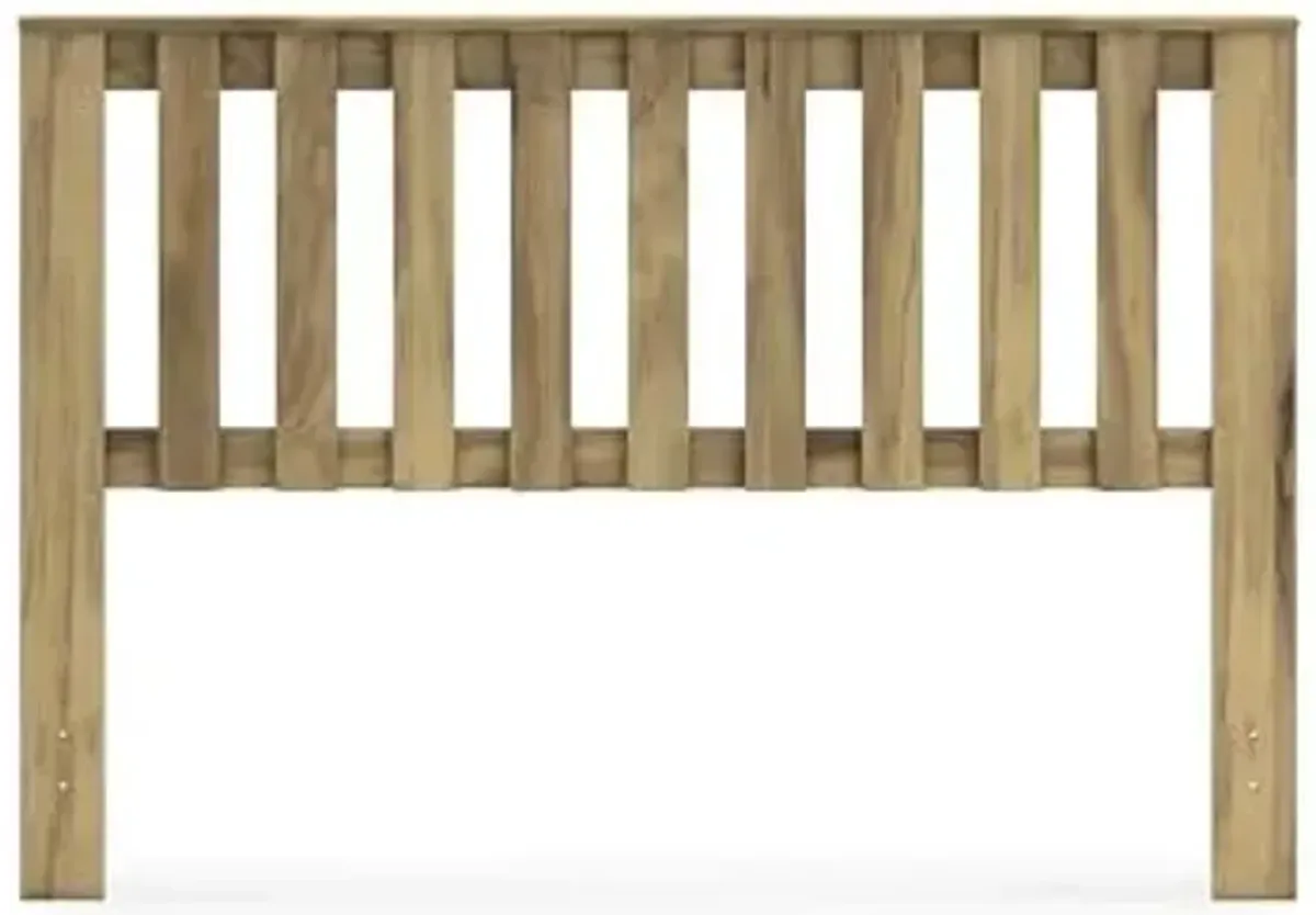 Signature Design by Ashley Bermacy Farmhouse Panel Headboard with Vertical Slat Design, Queen, Light Brown