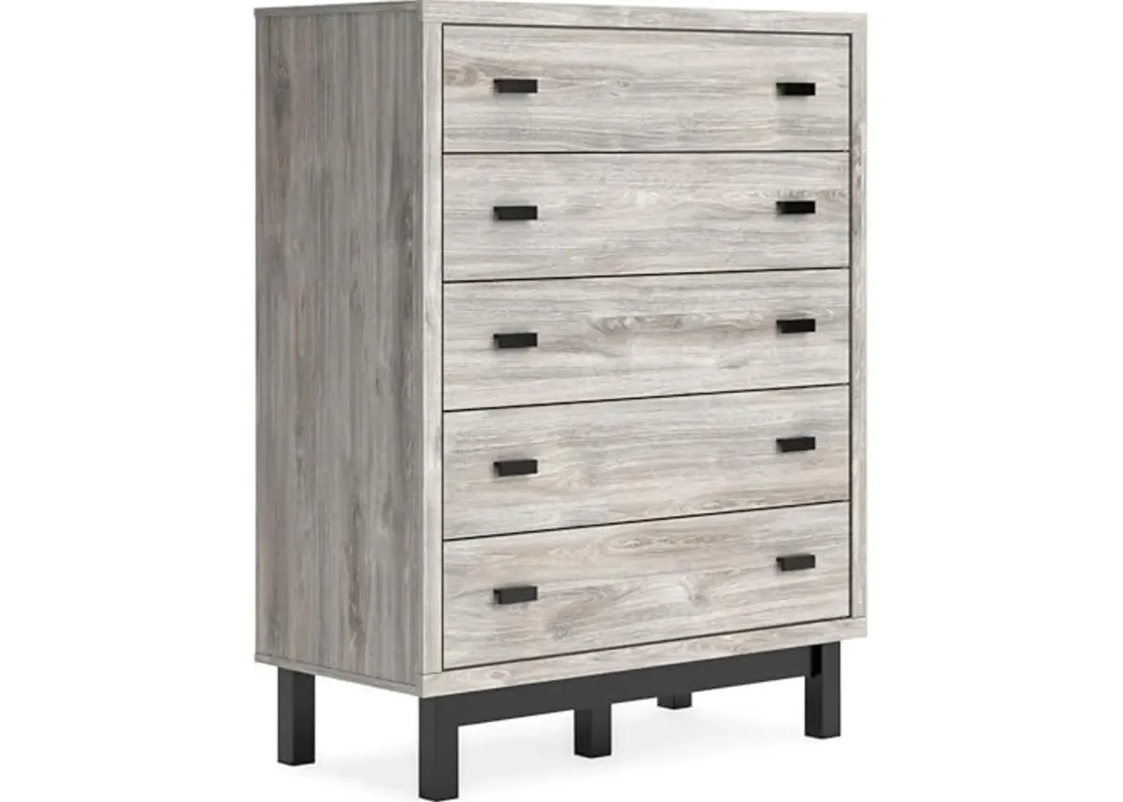 Signature Design by Ashley Vessalli Chest of Drawers, 41" W x 20" D x 53" H, Light Gray & Black