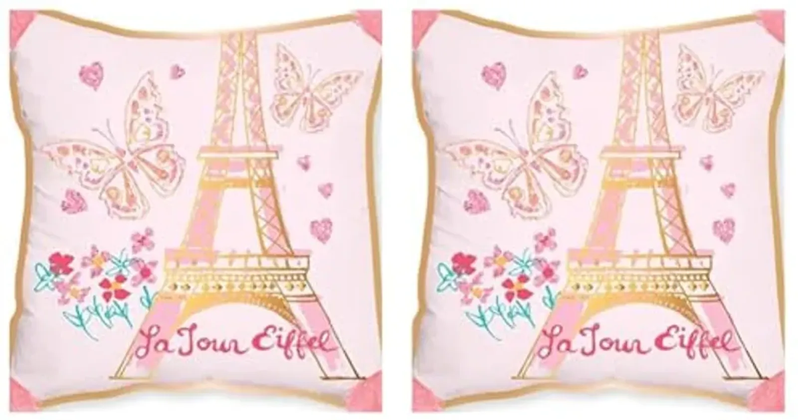 Heritage Kids Paris Decorative Pillow, Pink (Pack of 2)