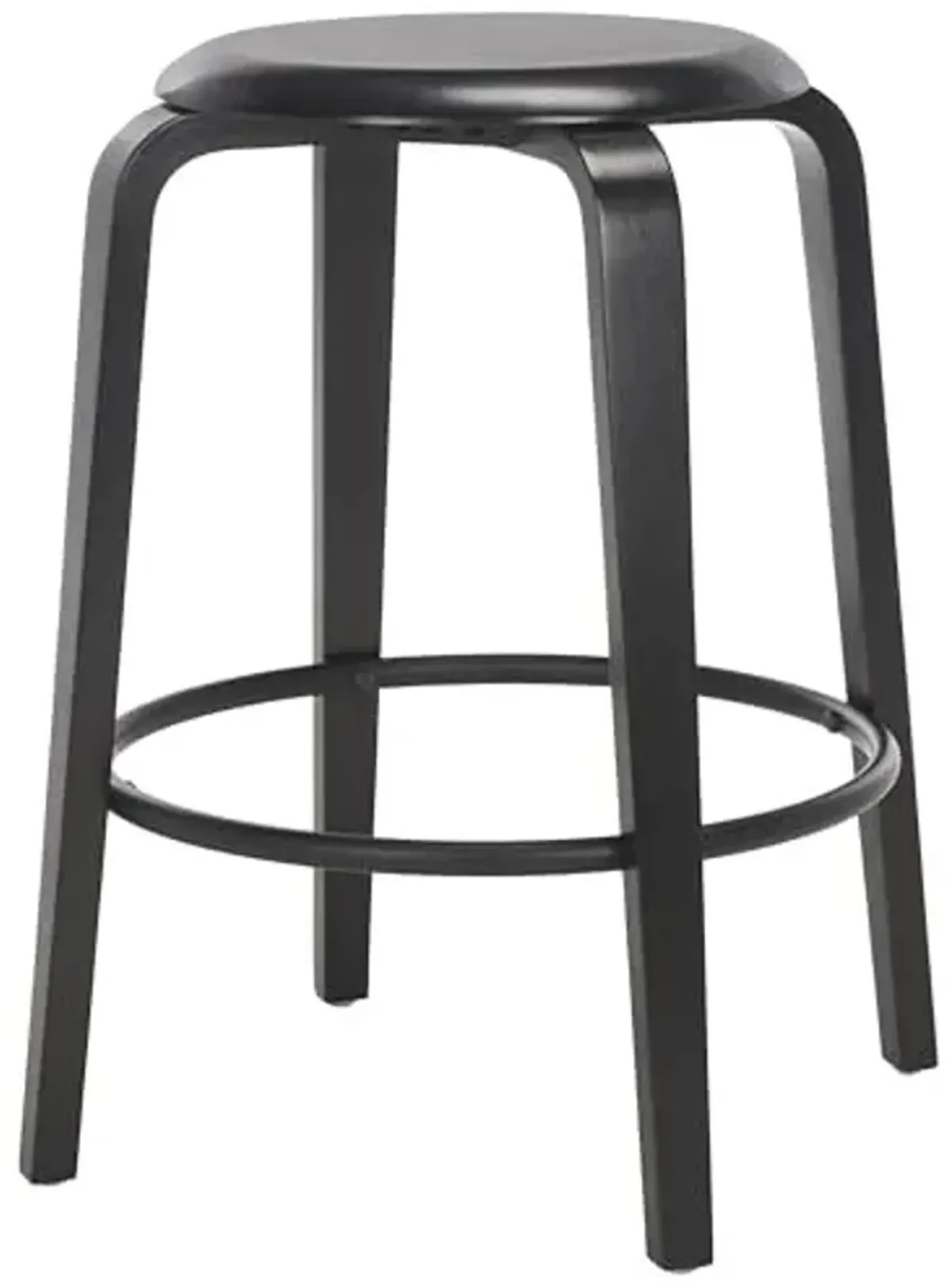 SAFAVIEH Home Collection Luella Black 26-inch Seat Height Backless Counter Stool Set of 2