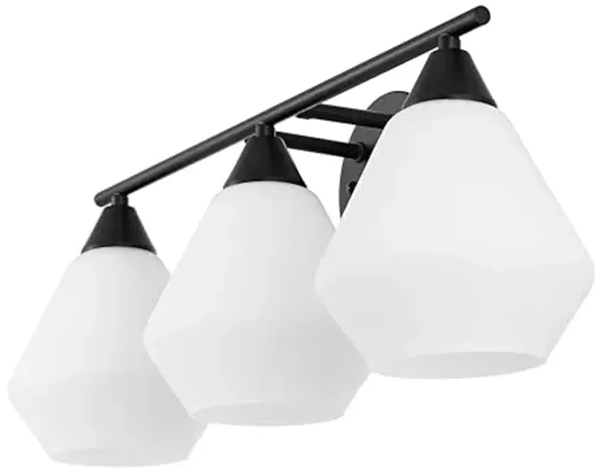 SAFAVIEH Lighting Collection Amani Black/White 3-Light Wall Sconce Light Fixture (LED Bulbs Included)