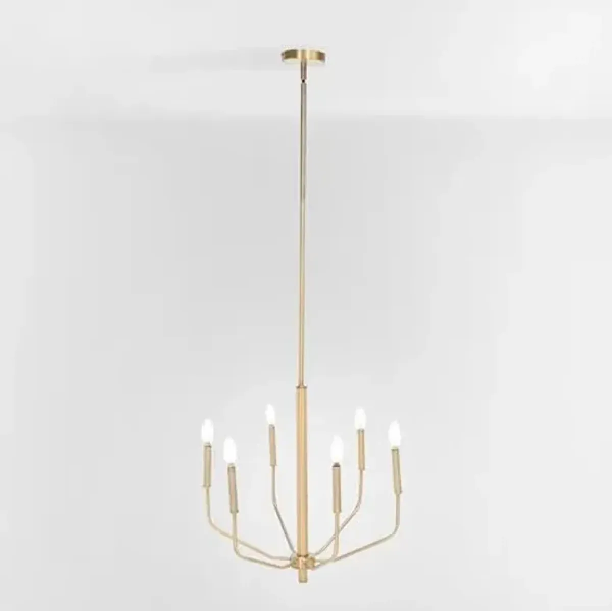 SAFAVIEH Lighting Collection Eirene Antique Brass 6-Light Candelabra Hanging Chandelier Light Fixture (LED Bulbs Included)