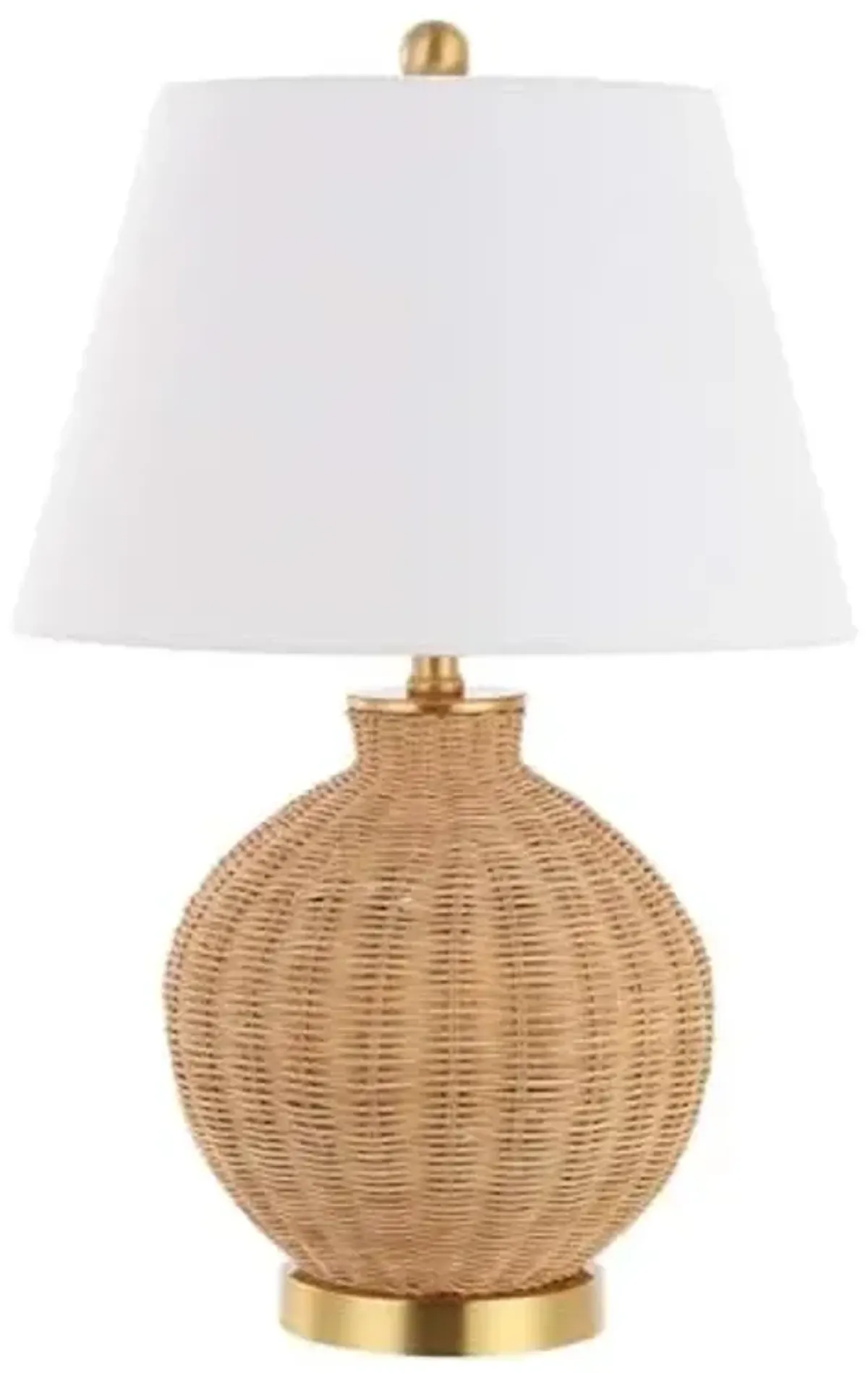 SAFAVIEH Lighting Collection Nobuo Natural/Brass 23-inch Table Lamp (LED Bulb Included)