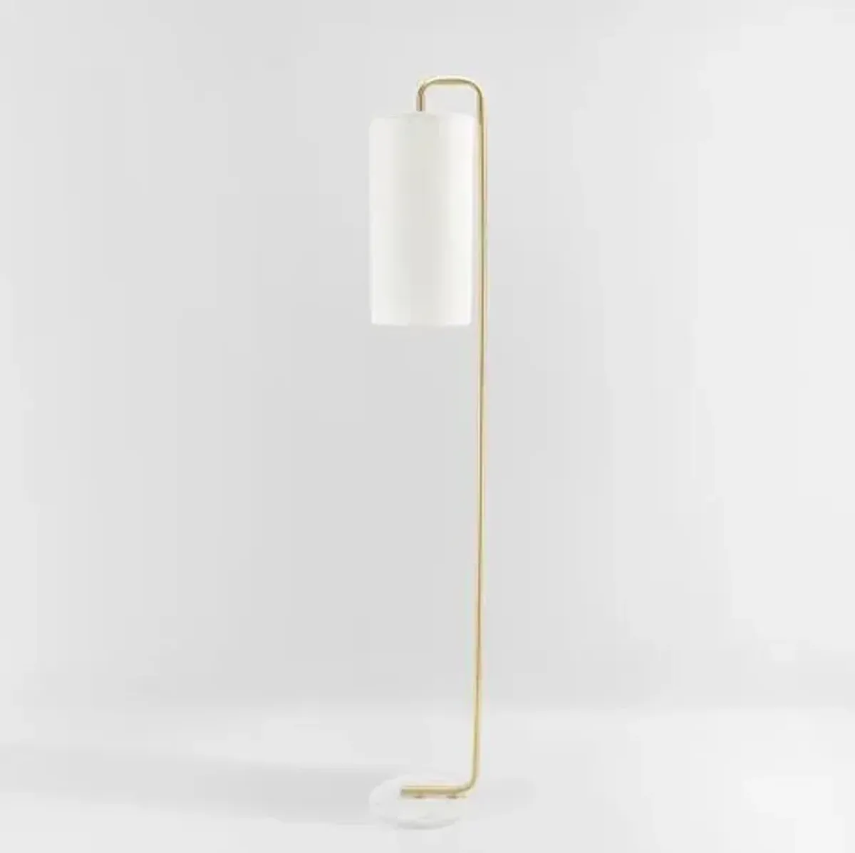 SAFAVIEH Home Collection Troilus Gold/White 64-inch Floor Lamp (LED Bulb Included)
