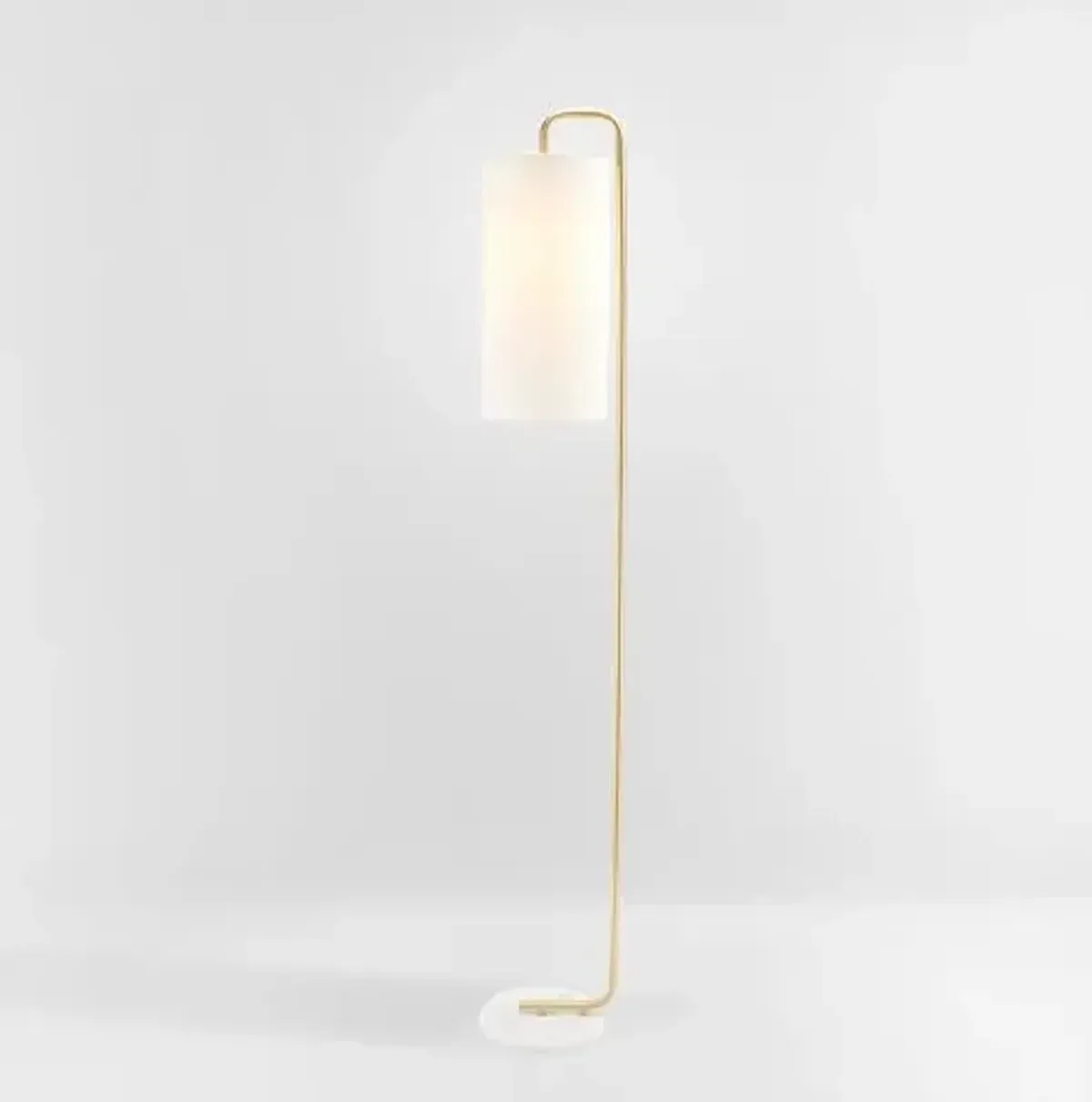 SAFAVIEH Home Collection Troilus Gold/White 64-inch Floor Lamp (LED Bulb Included)
