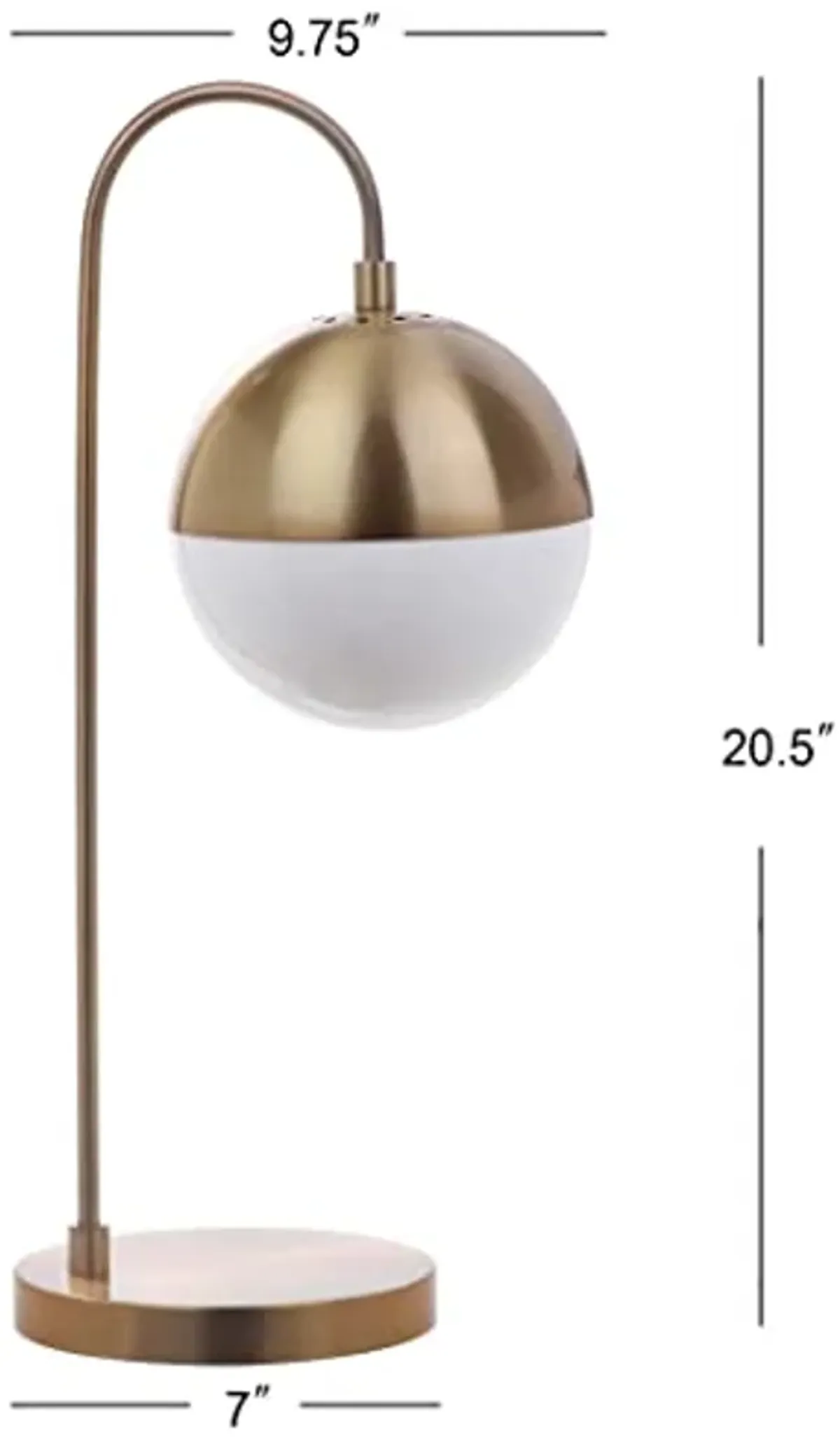 SAFAVIEH Lighting Collection Cappi Brass Gold Table Lamp with USB Charging Port (LED Bulb Included)