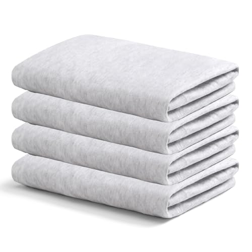 Delta Children 4-Inch Mini Crib Sheet Set, 4 Pack, Soft and Breathable 100% Jersey Knit Fitted Sheet Set, Crib Sheets for Baby Boys and Girls, Grey