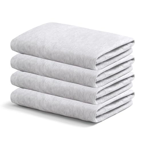 Delta Children Crib Sheet Set, 4 Pack, Soft and Breathable 100% Jersey Knit Fitted Sheet Set, Crib Sheets for Baby Boys and Girls, Grey