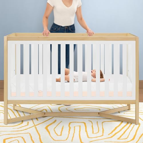 Simmons Kids Daydream 2-Sided Crib and Toddler Mattress GREENGUARD Gold Certified, CertiPUR-US Certified Foam, Breathable Machine Washable Cover, Waterproof Barrier, Made in USA, White