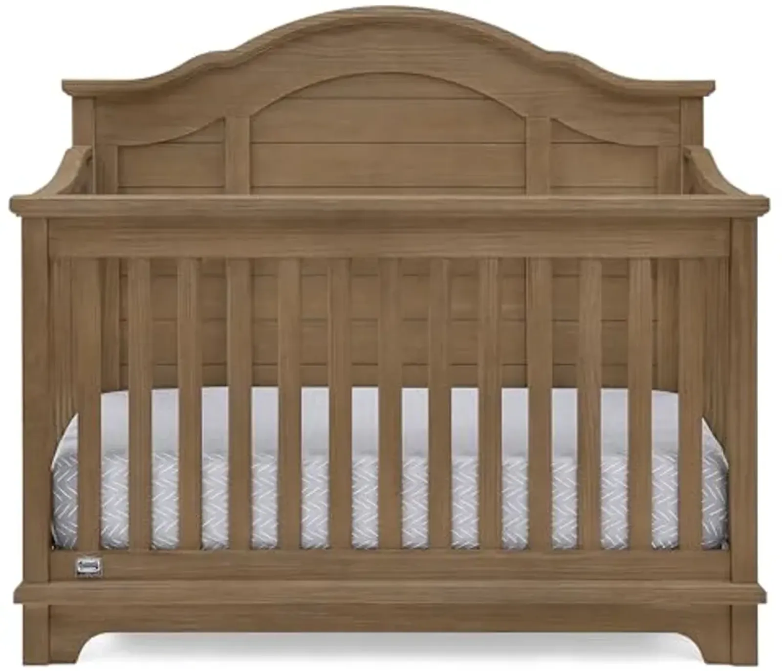 Delta Children Simmons Kids Asher 6-in-1 Convertible Crib with Toddler Rail, Aged Oak