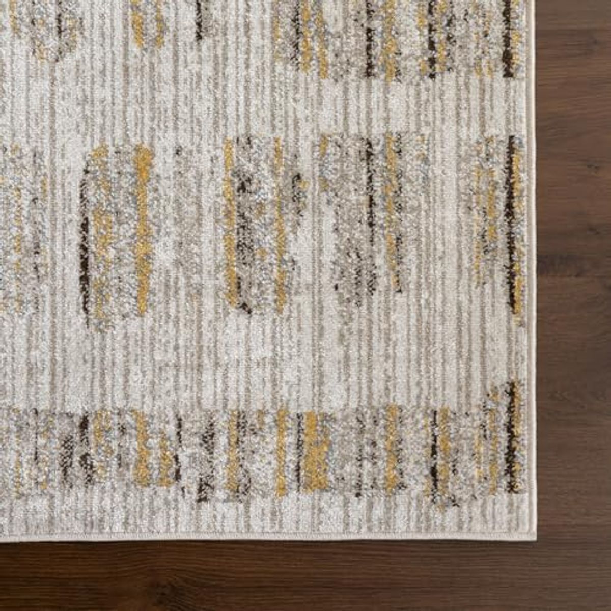 nuLOOM Maemi Abstract 7x9 Machine Washable Area Rug for Living Room Bedroom Dining Room Kitchen, Multicolor/Gold