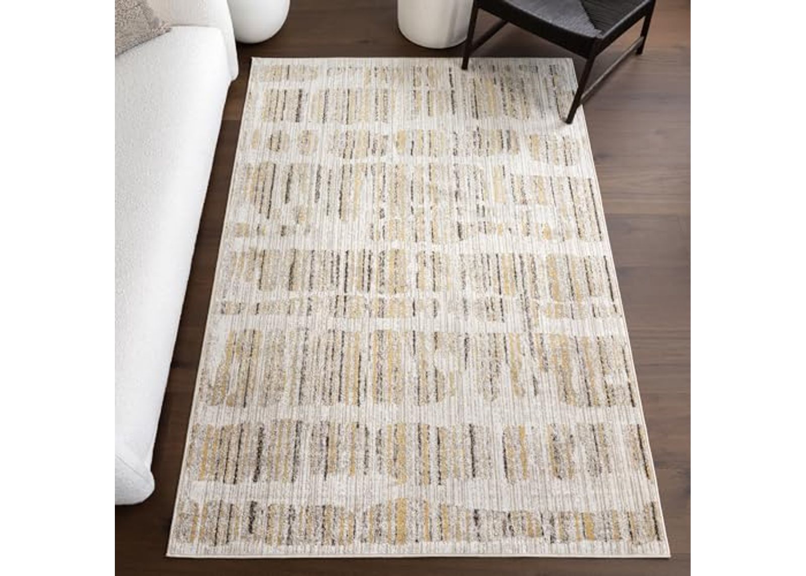 nuLOOM Maemi Abstract 7x9 Machine Washable Area Rug for Living Room Bedroom Dining Room Kitchen, Multicolor/Gold