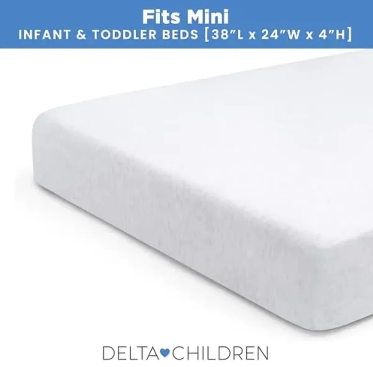 Delta Children 3-Inch Mini Crib Sheet Set, 4 Pack, Soft and Breathable 100% Jersey Knit Fitted Sheet Set, Crib Sheets for Baby Boys and Girls, Grey